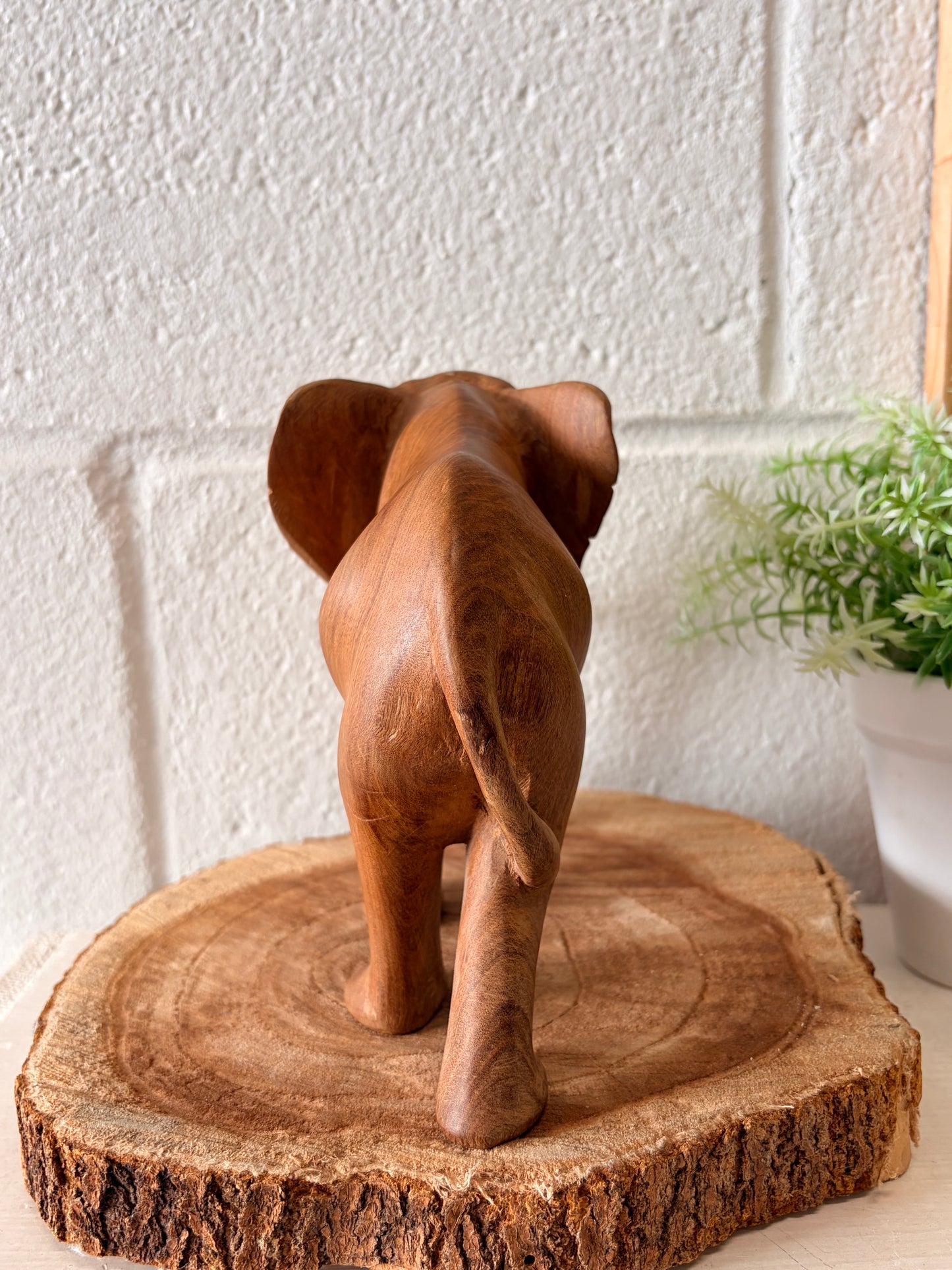 Wooden Elephant Figurine