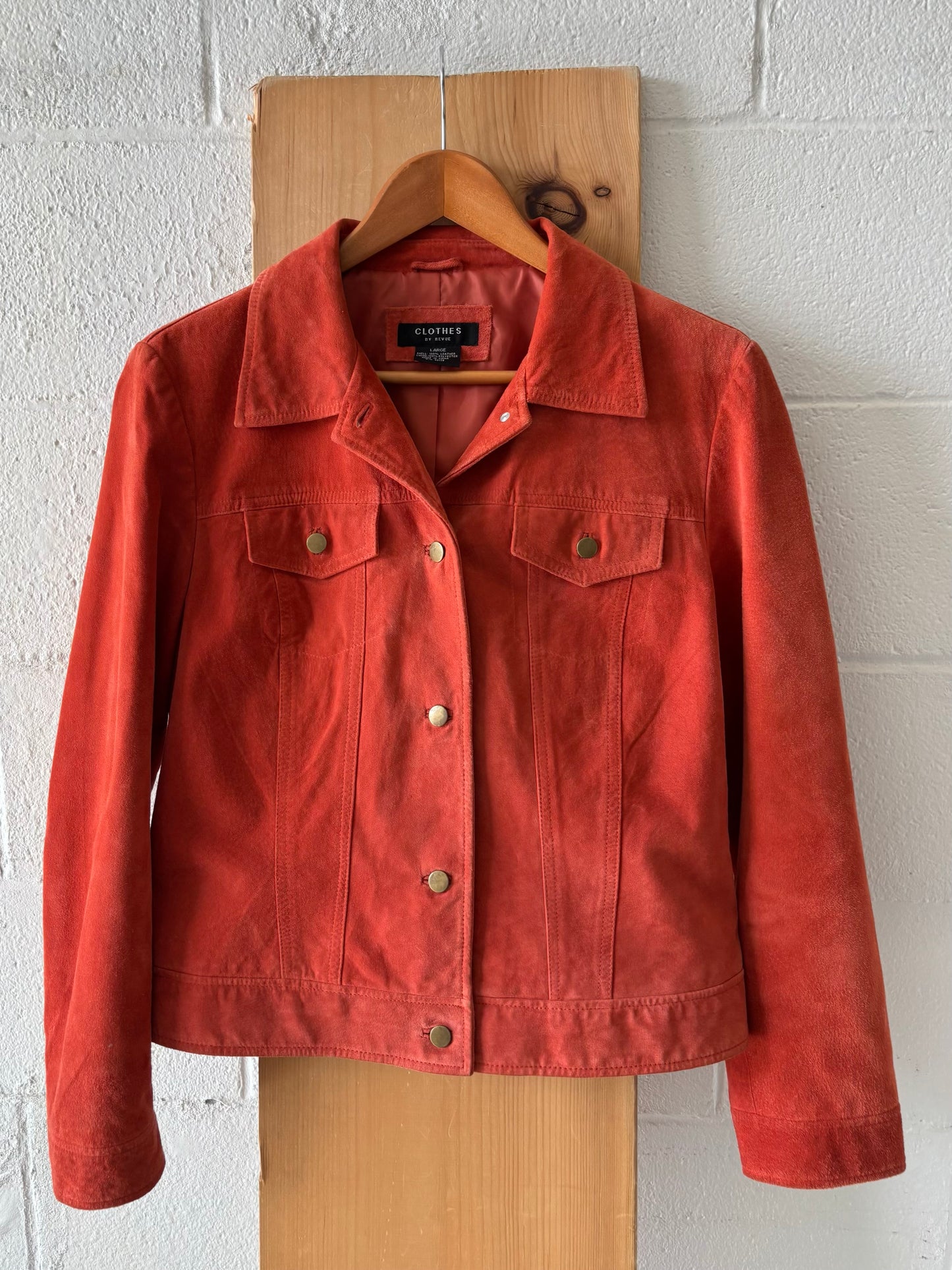Orange Leather Jacket : L