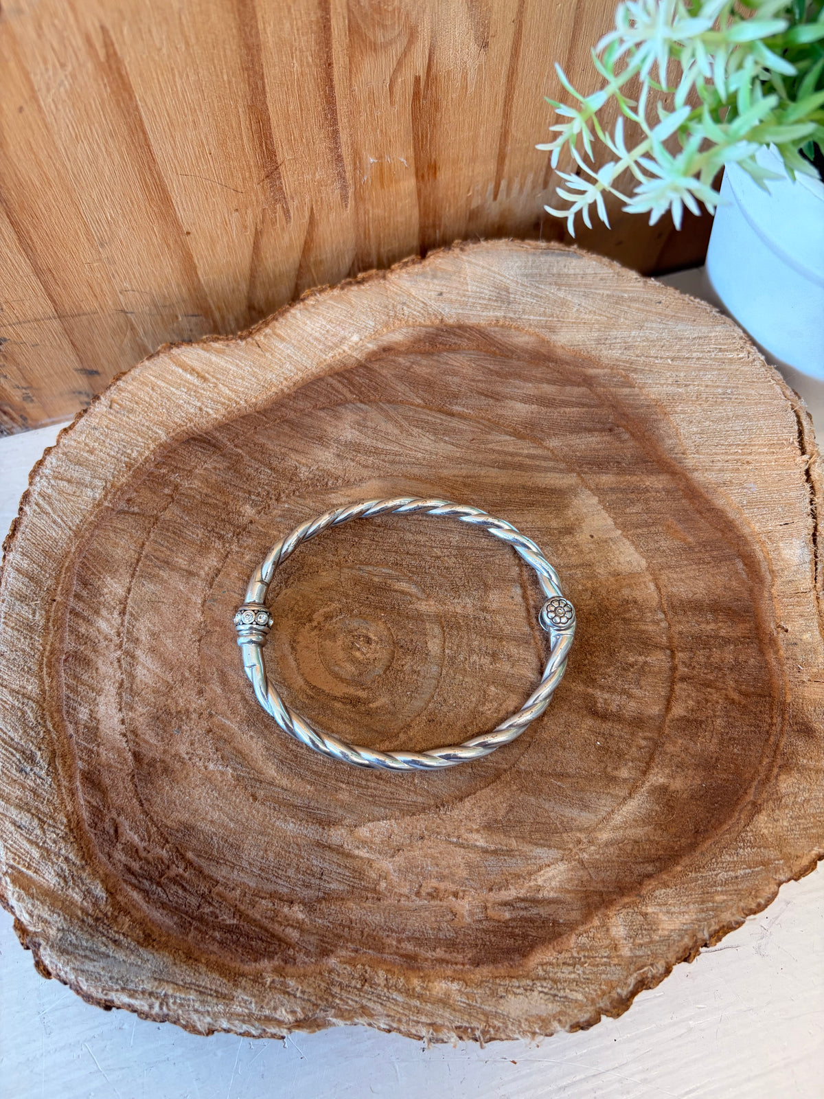 Skinny Silver Tone Bangle