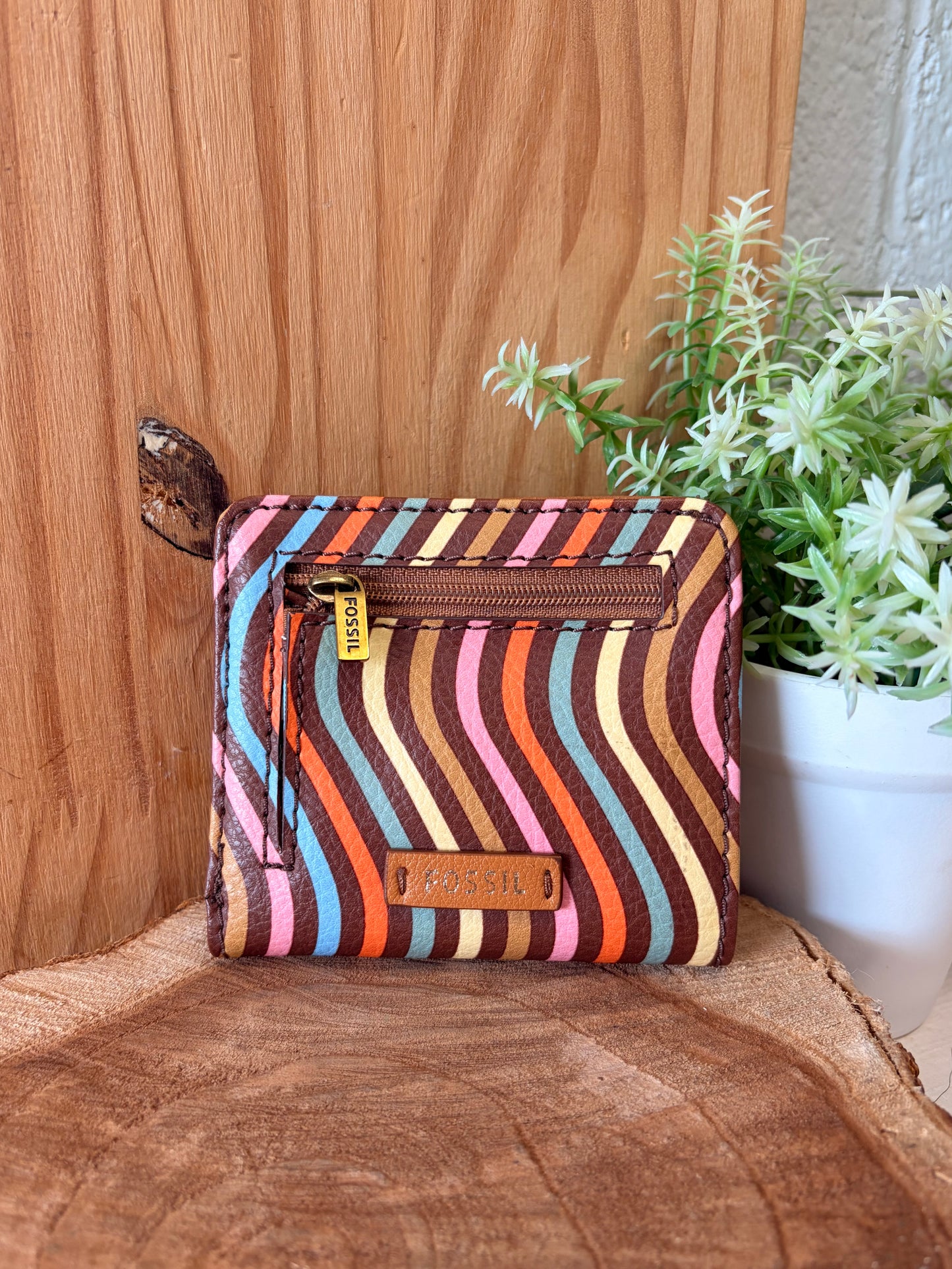 Little Striped Fossil Wallet
