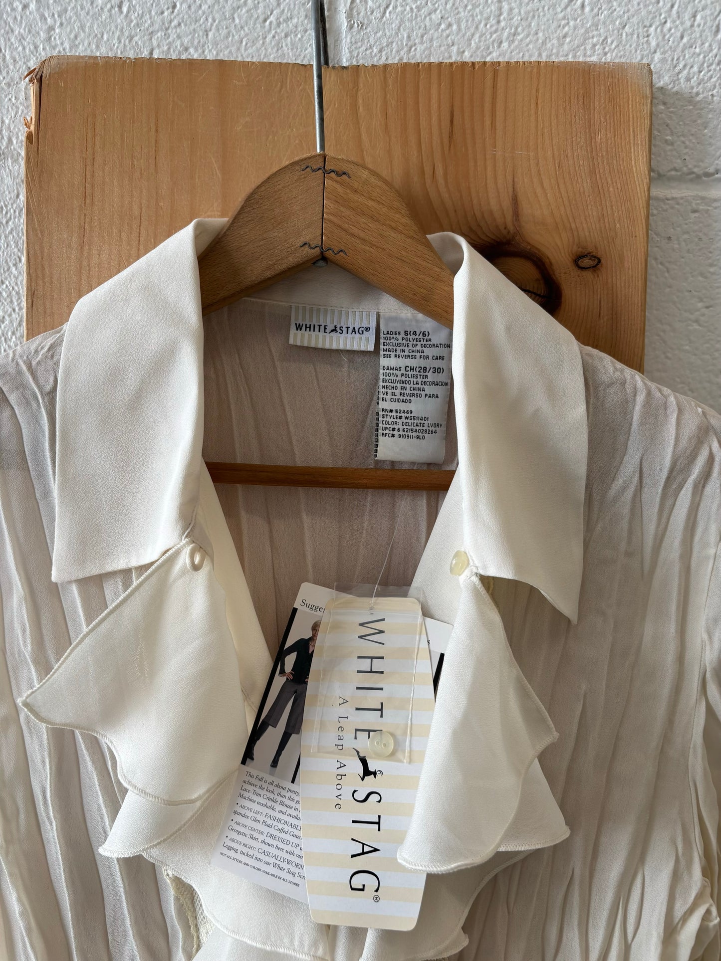White Ruffle Blouse : S