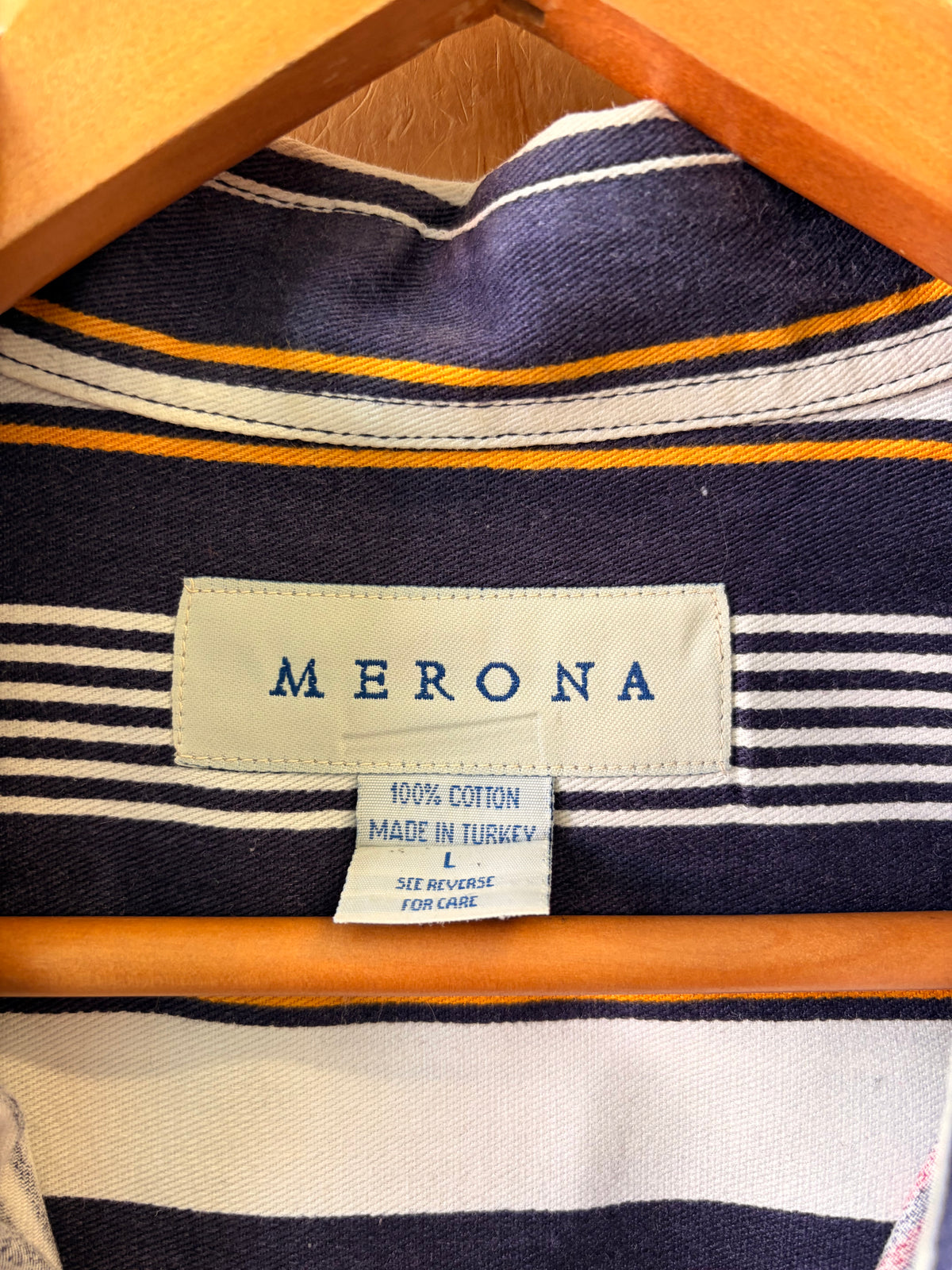 Vtg Striped Long Sleeve Button Down : L