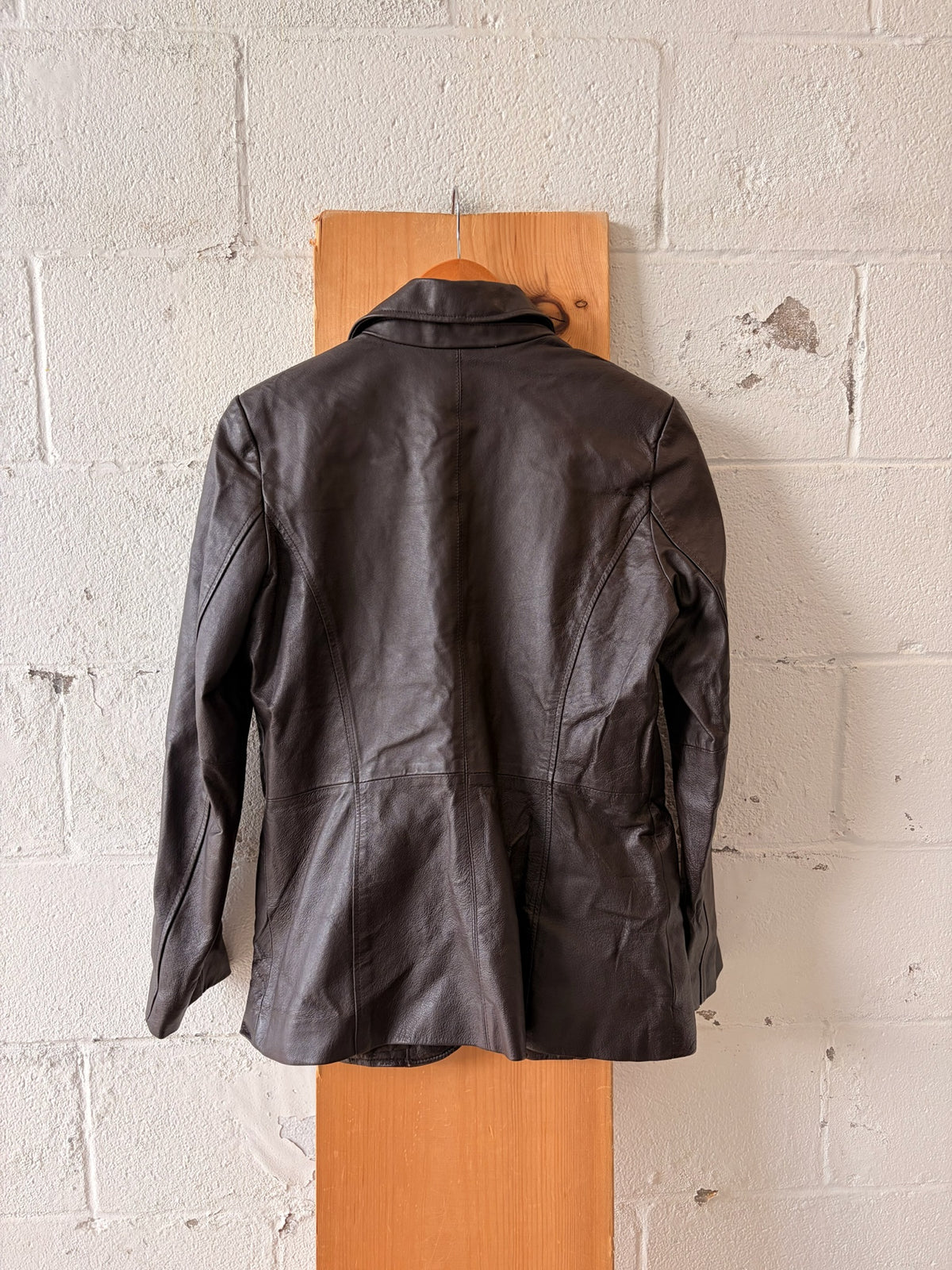 Dark Brown Leather Jacket : S