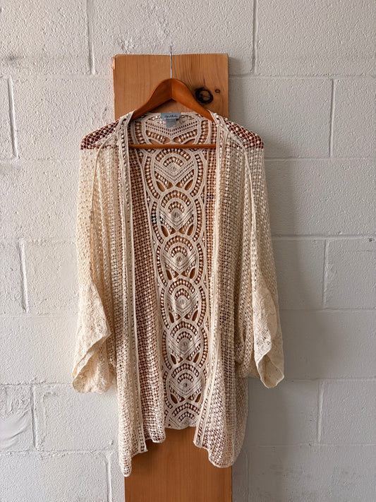 Boho Crochet Open Cardigan : XL-XXL