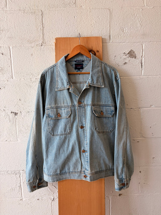 Vtg Light Wash Tommy Denim Trucker Jacket : XL