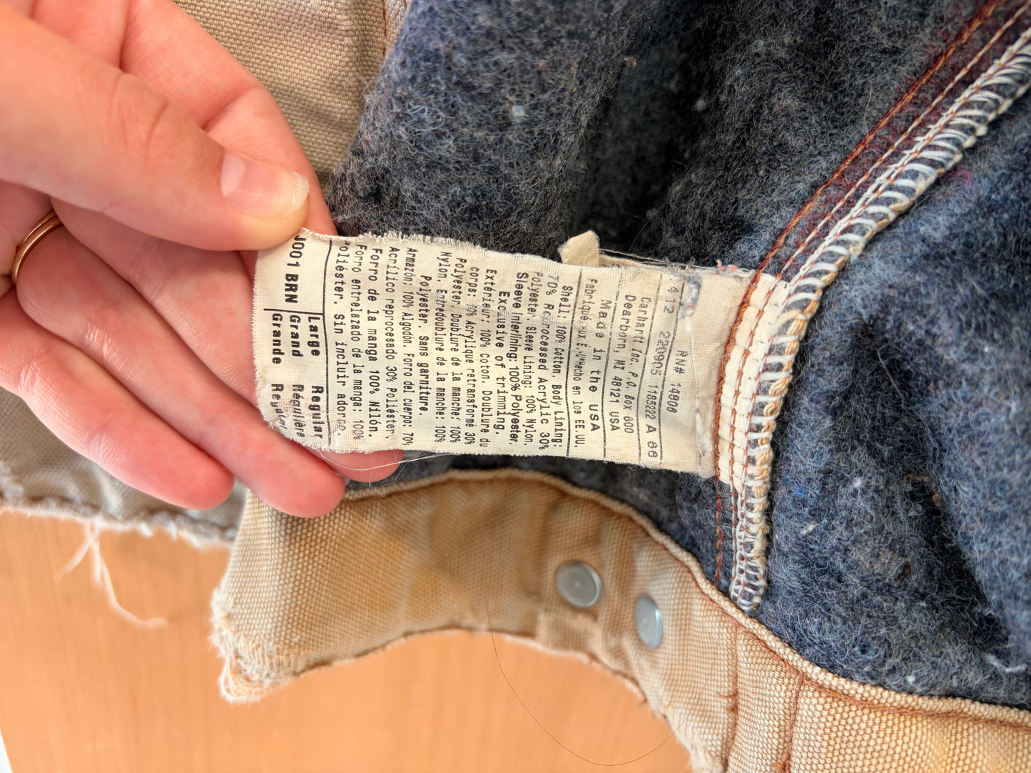 Distressed Carhartt Detroit Work Jacket : L