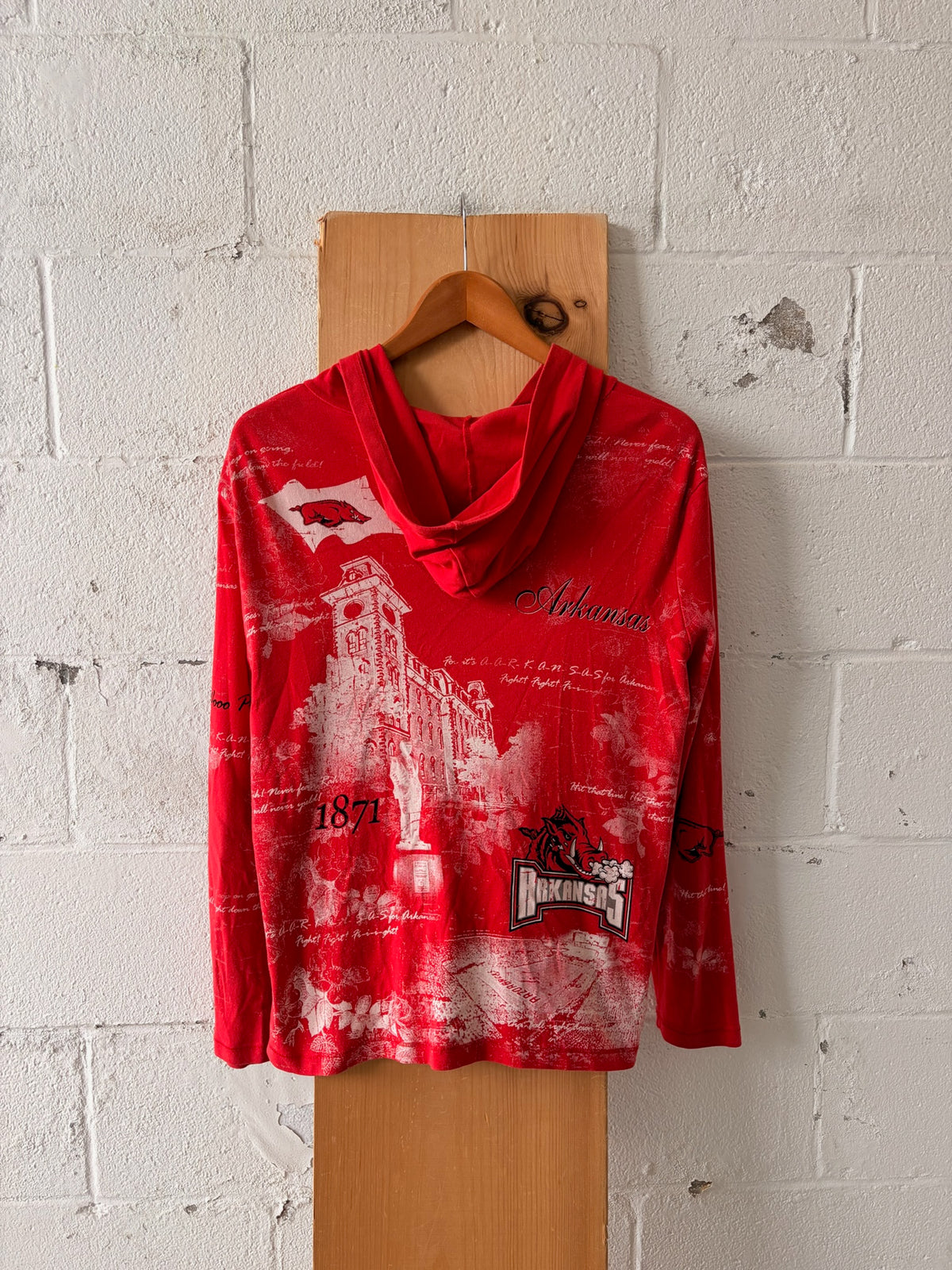 Razorback Print Zip Up Hoodie : L