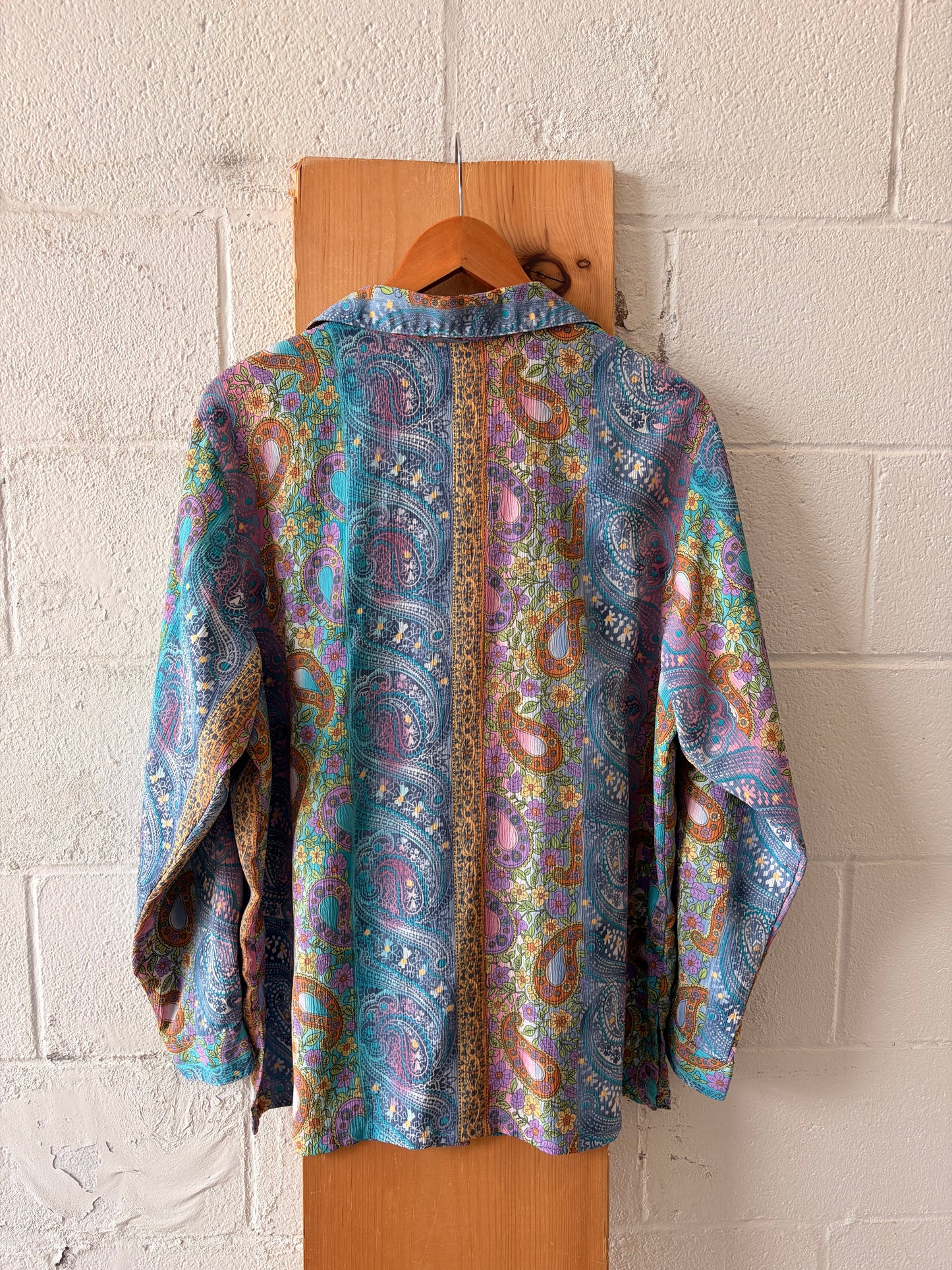 Vtg Paisley Button Down : L