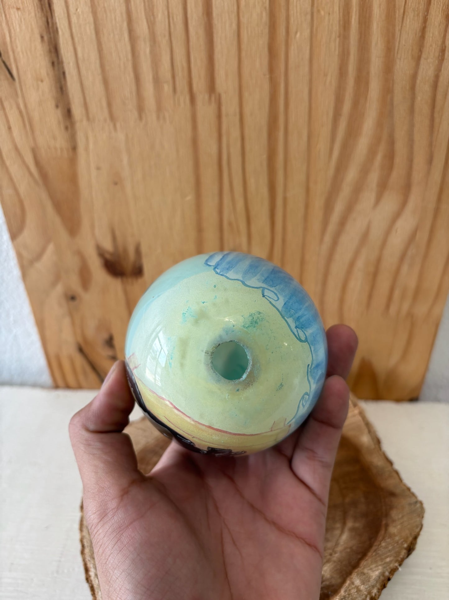 Painted Cat Egg on Stand (Local Pick Up Only)