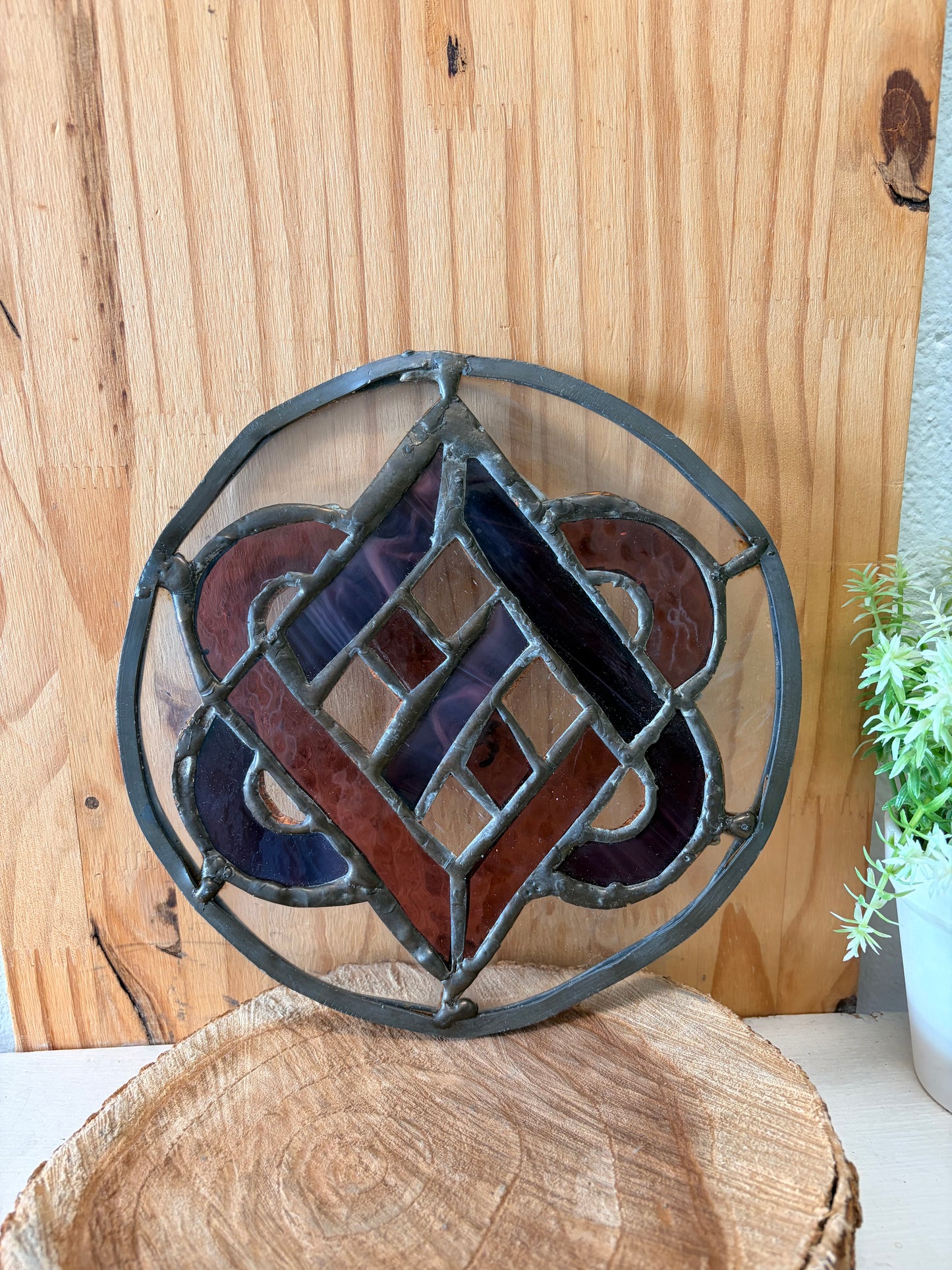 Round Stained Glass Sun Catcher (Local Pick Up Only)