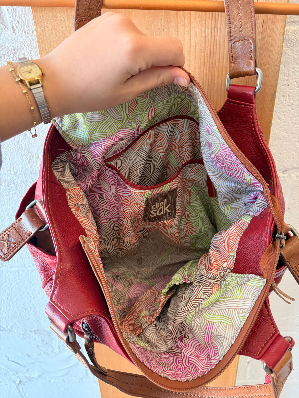 Autumn Red & Brown Purse