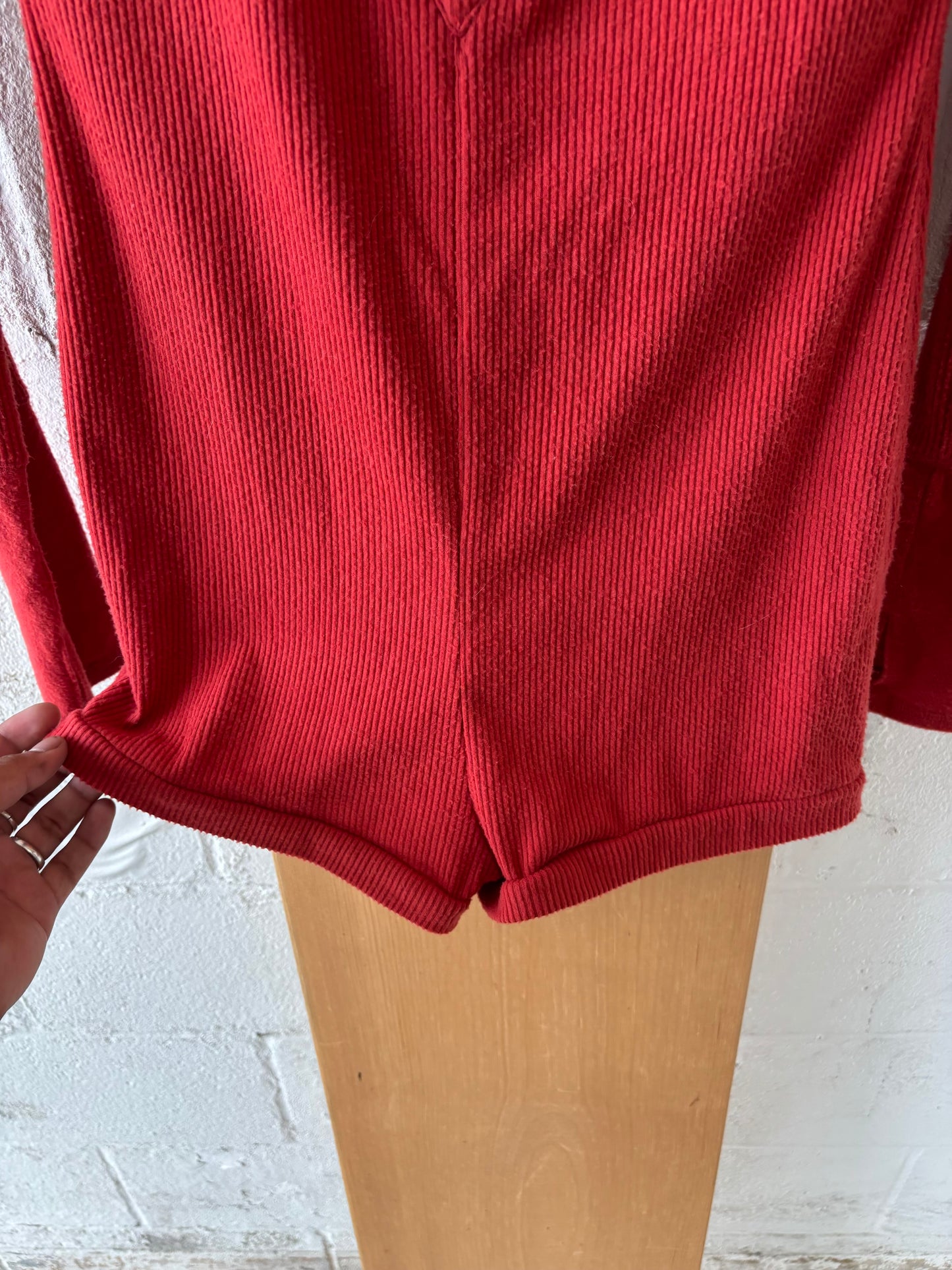 Ribbed Henley Bodysuit : M