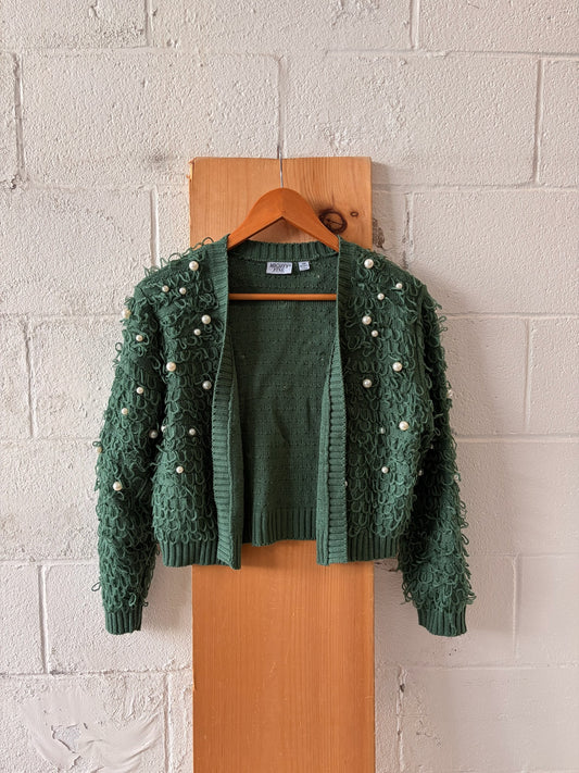 Green Embellished Cardigan : S/M