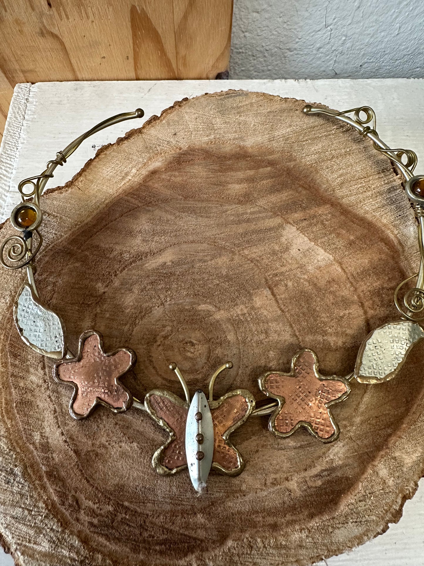 Funky Metal Butterfly Collar Necklace