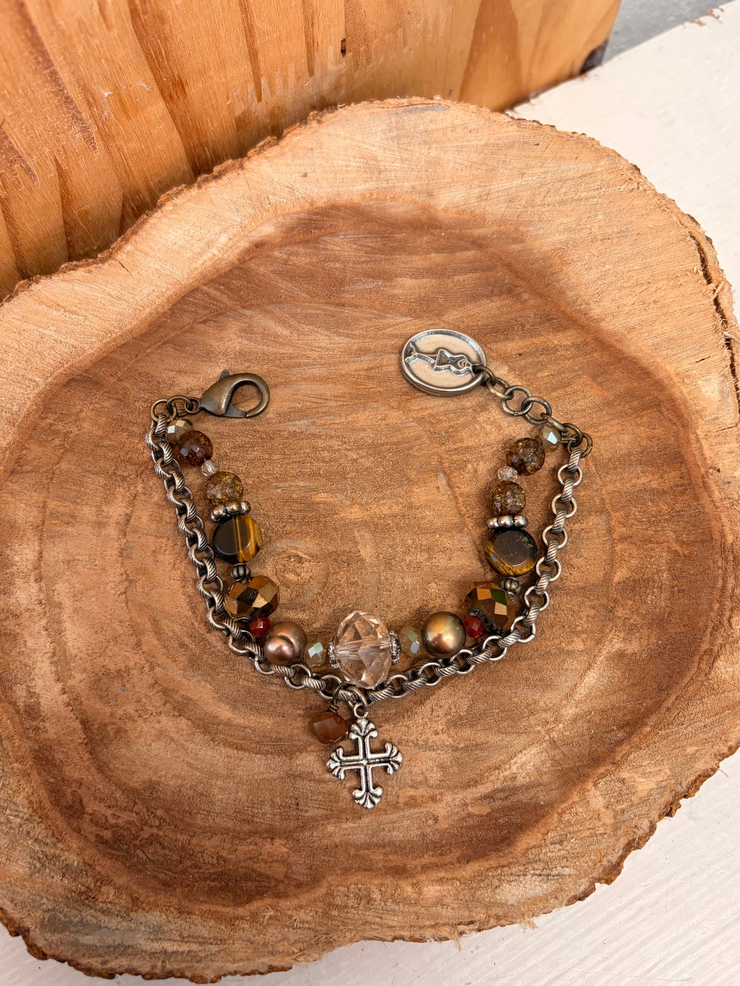 Multi Strand Amber Beaded Bracelet