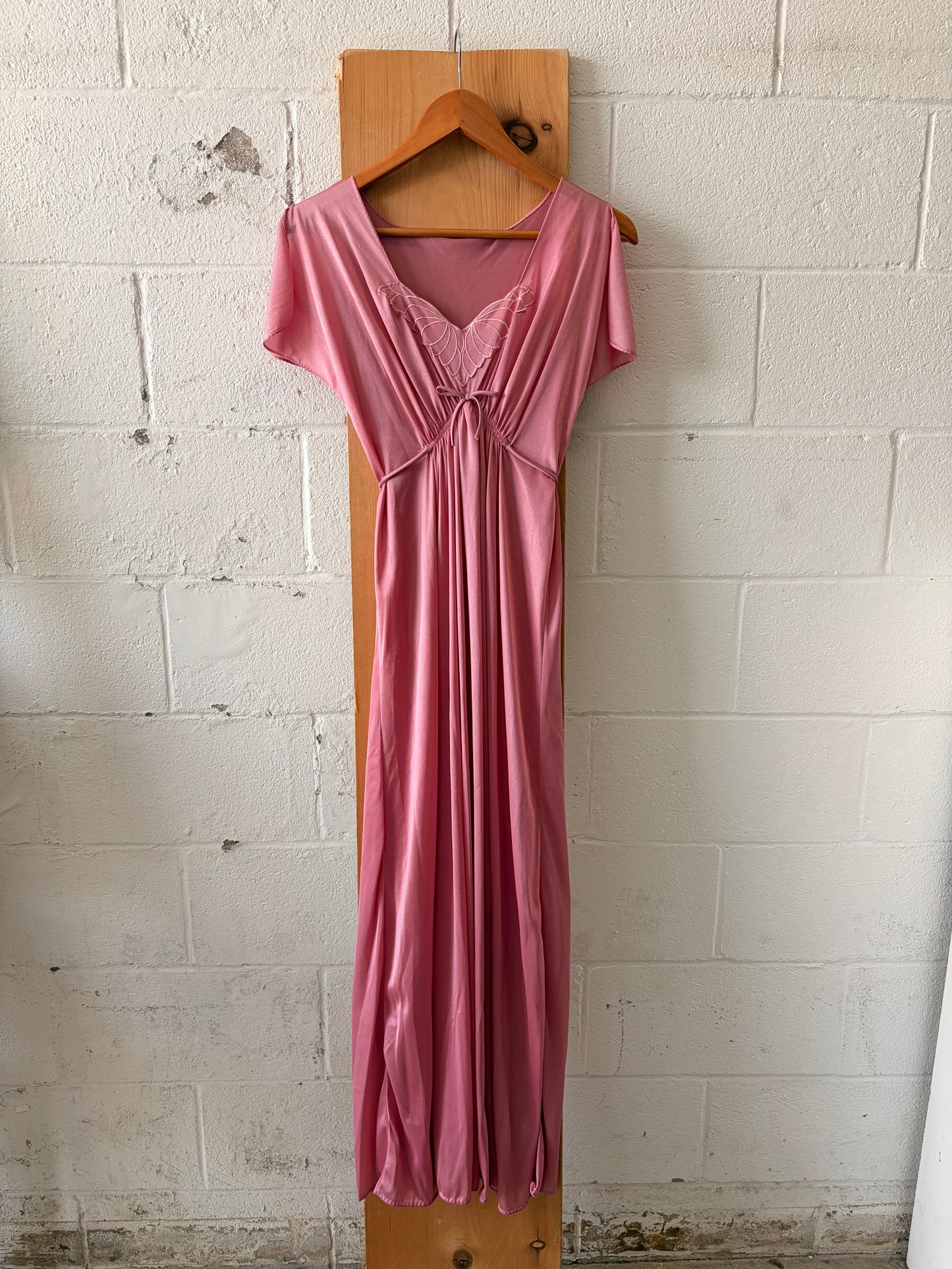 Pink Butterfly Neckline Slip Dress : L