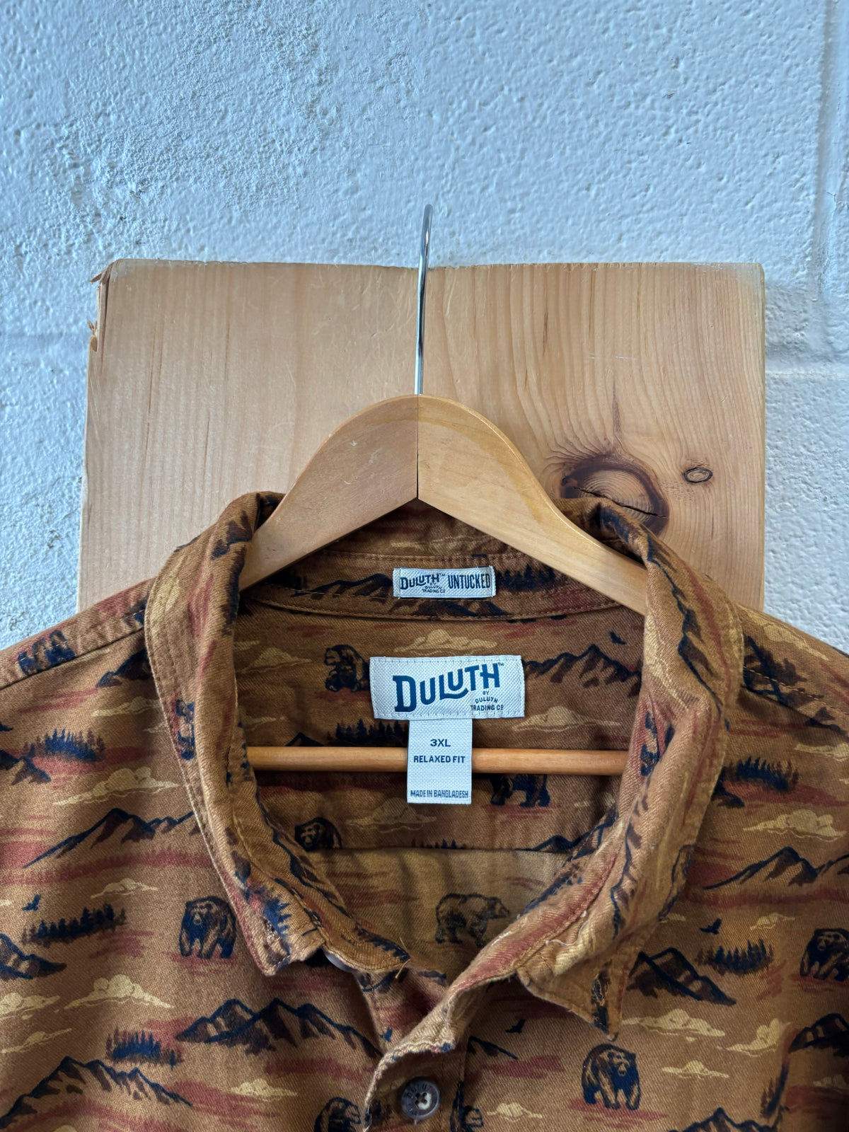 All Over Print Bear Button Up : 3XL