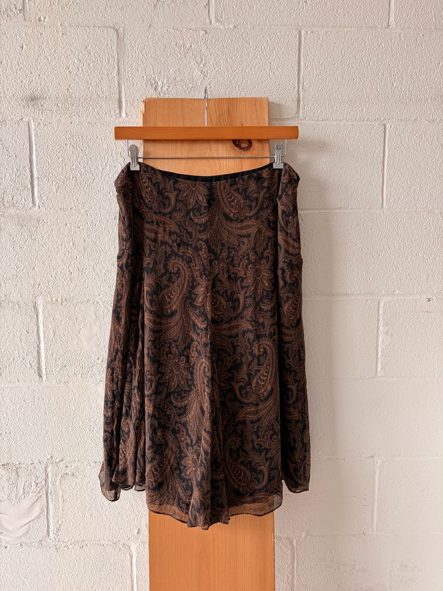 Vtg Lauren RL Paisley Midi Skirt : 16W