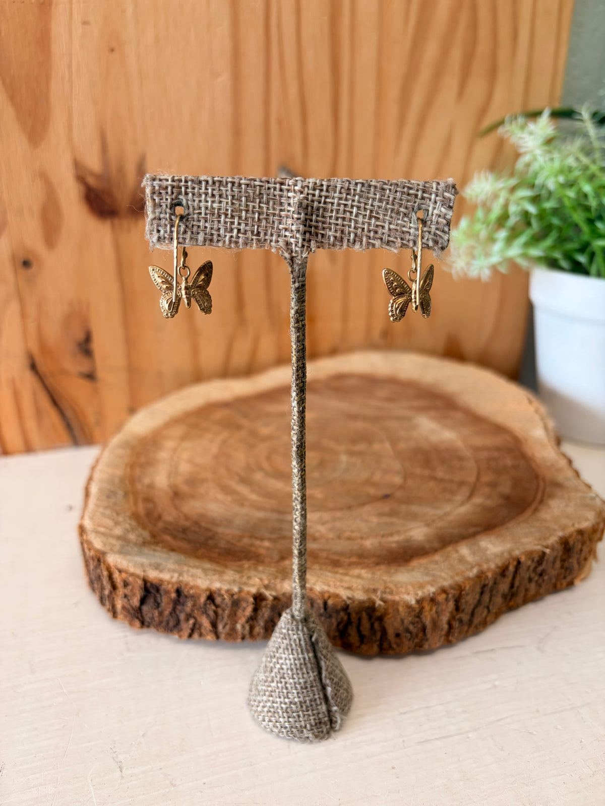 Two Tone Dainty Butterfly Earrings