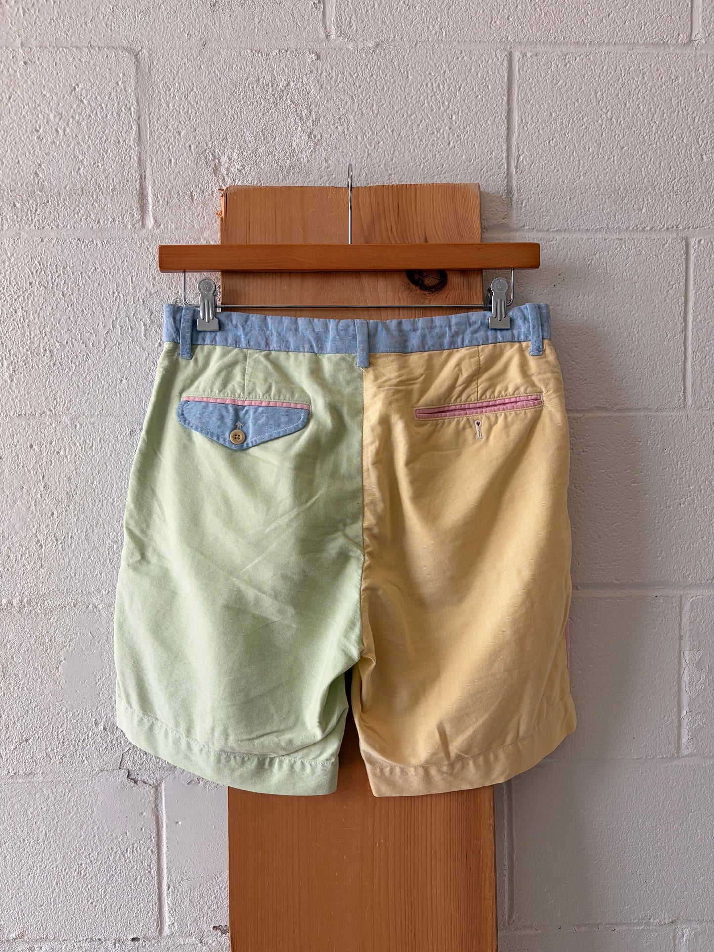 Pastel Color Block Polo Golf Shorts : 32
