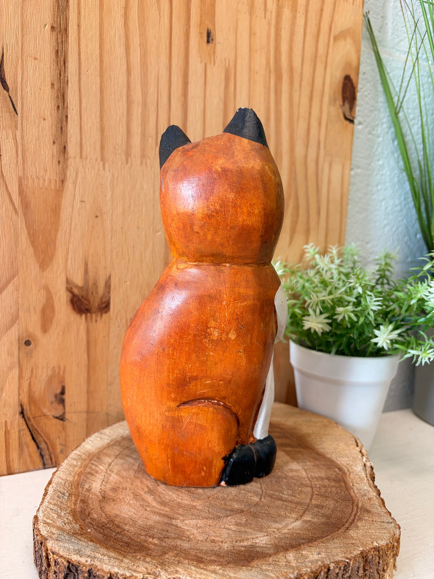 Wooden Cat Figure