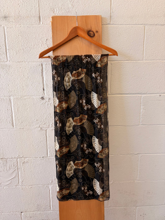 Intricate Neutral Floral Silk Scarf