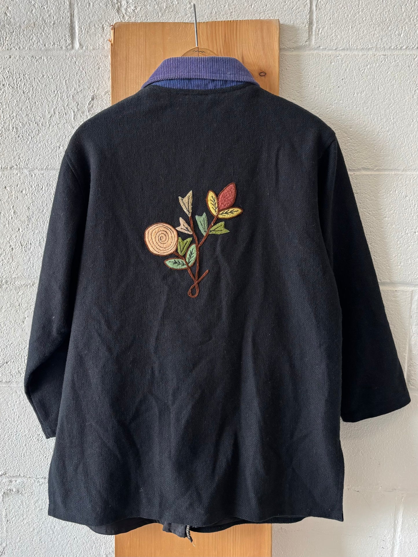 Boho Embroidered Plant Jacket : S