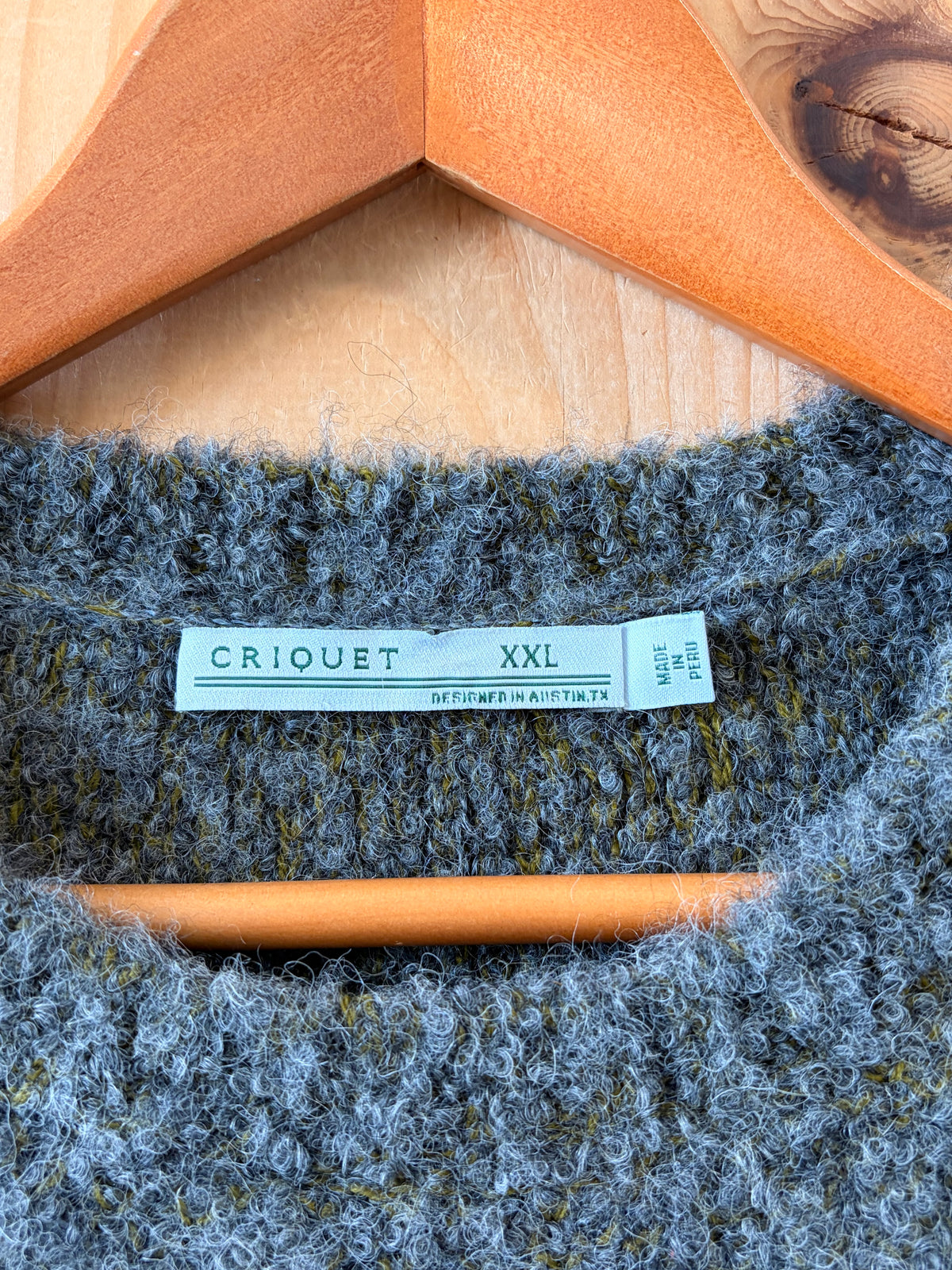 Gray & Yellow Wool Blend Sweater : XXL