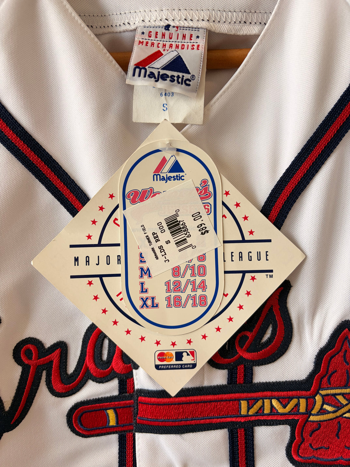 Vtg Majestic Atlanta Braves MLB Jersey : XS/S