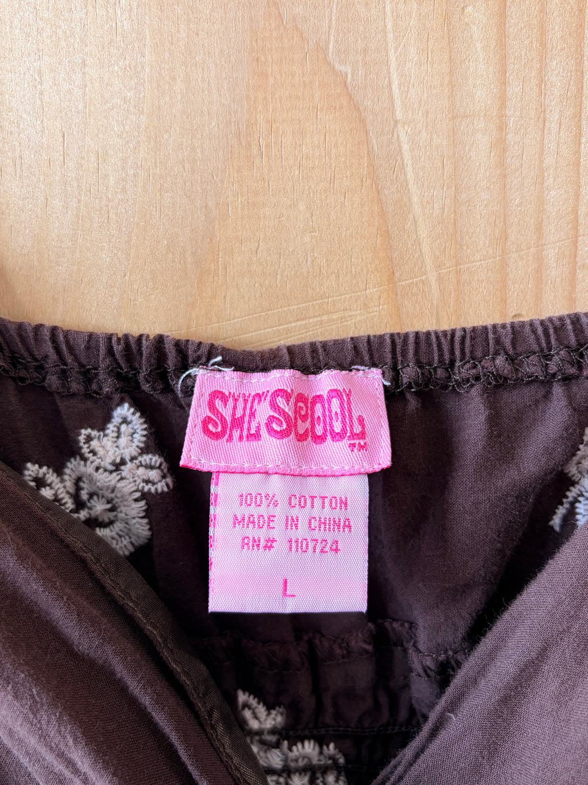 Smocked Brown Embroidered Tank : M/L