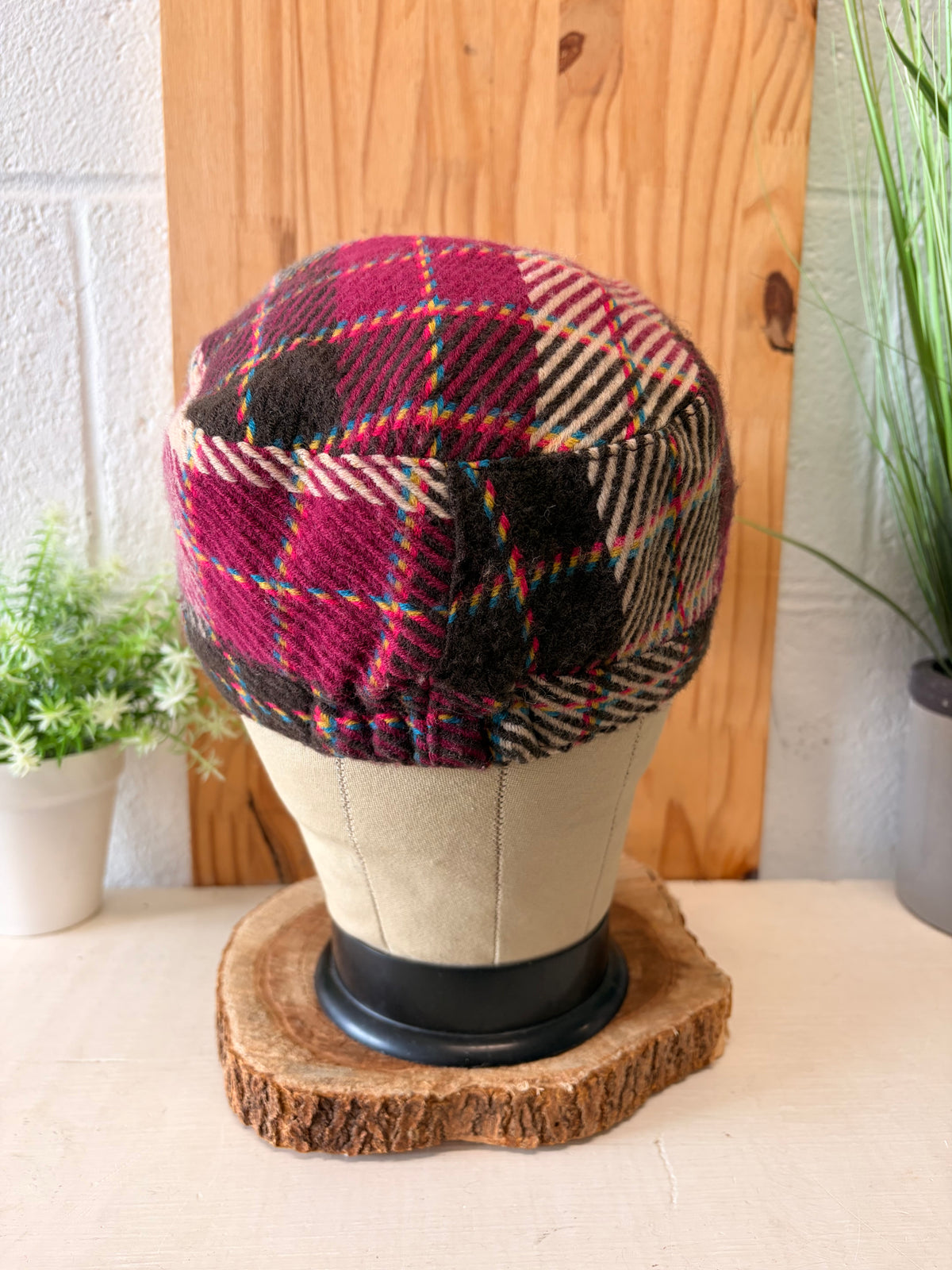 Plaid Purple Bow Cadet Cap