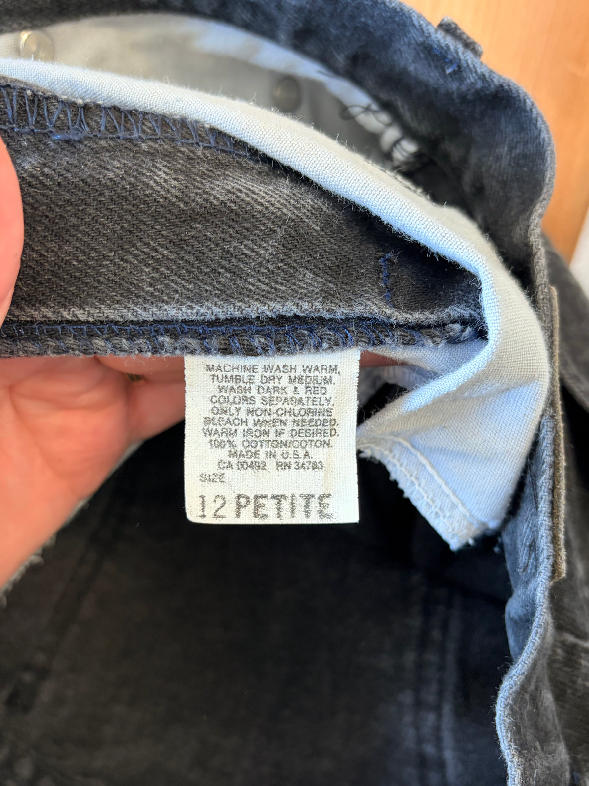 Vtg Tapered Black Lee Jeans : 12P
