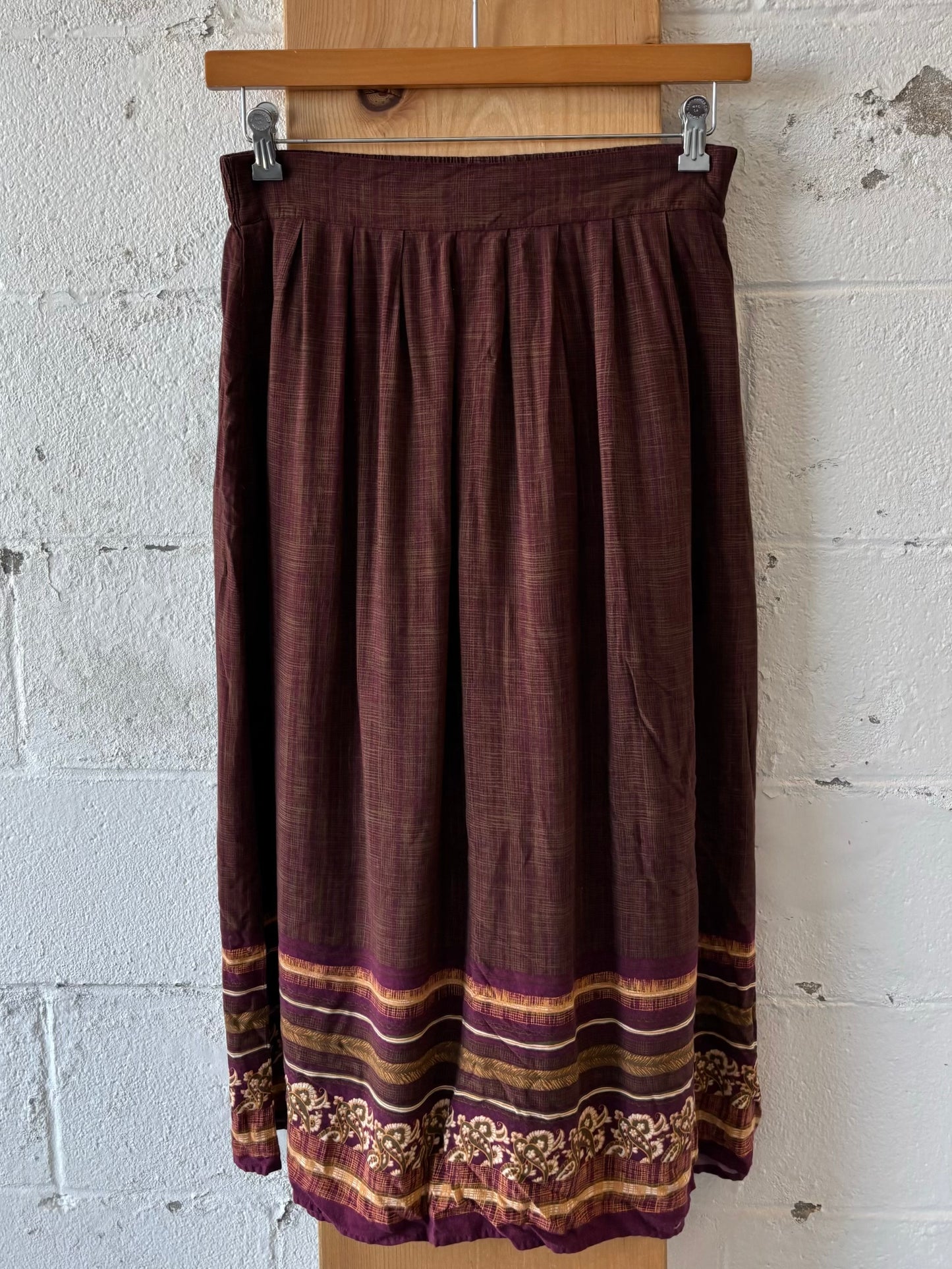 Vtg Brown Boho Skirt : M