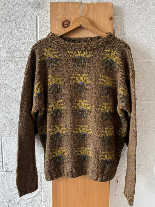 Vtg Patterned Sweater : M