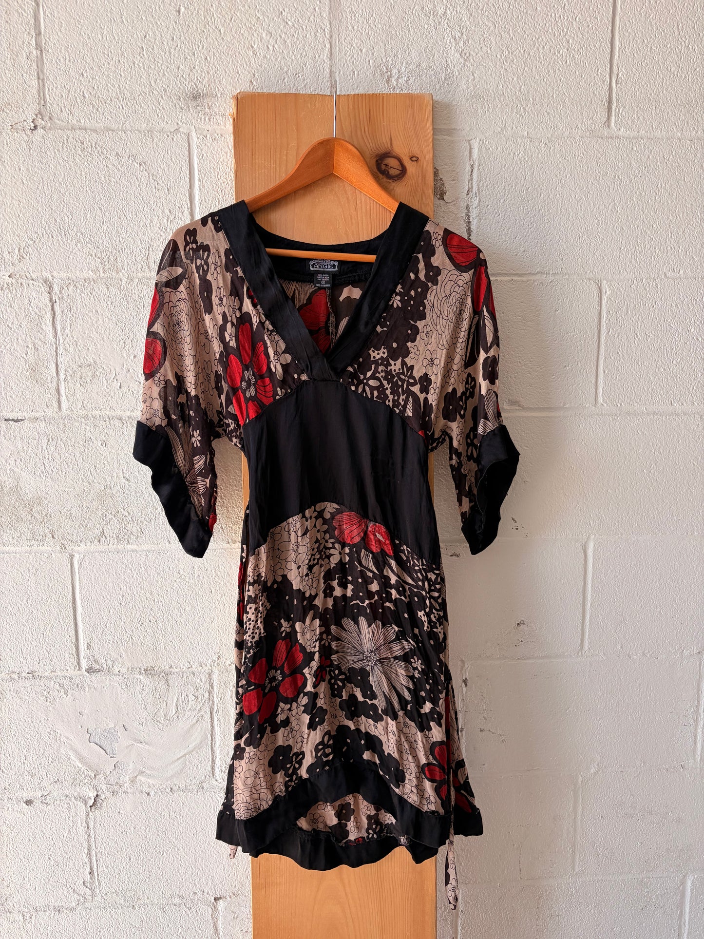 Y2K Semi Sheer Floral Dress : S