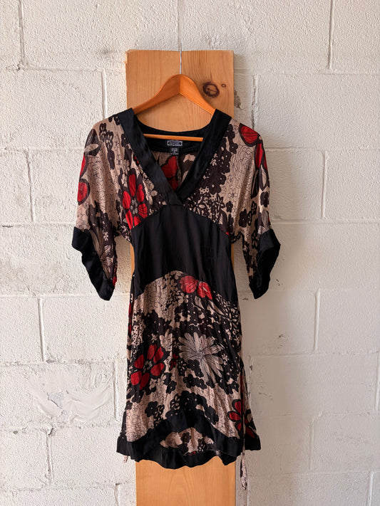 Y2K Semi Sheer Floral Dress : S