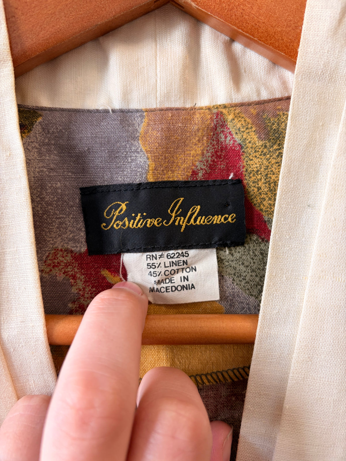 Vtg Patterned Linen Blend Blazer : M/L