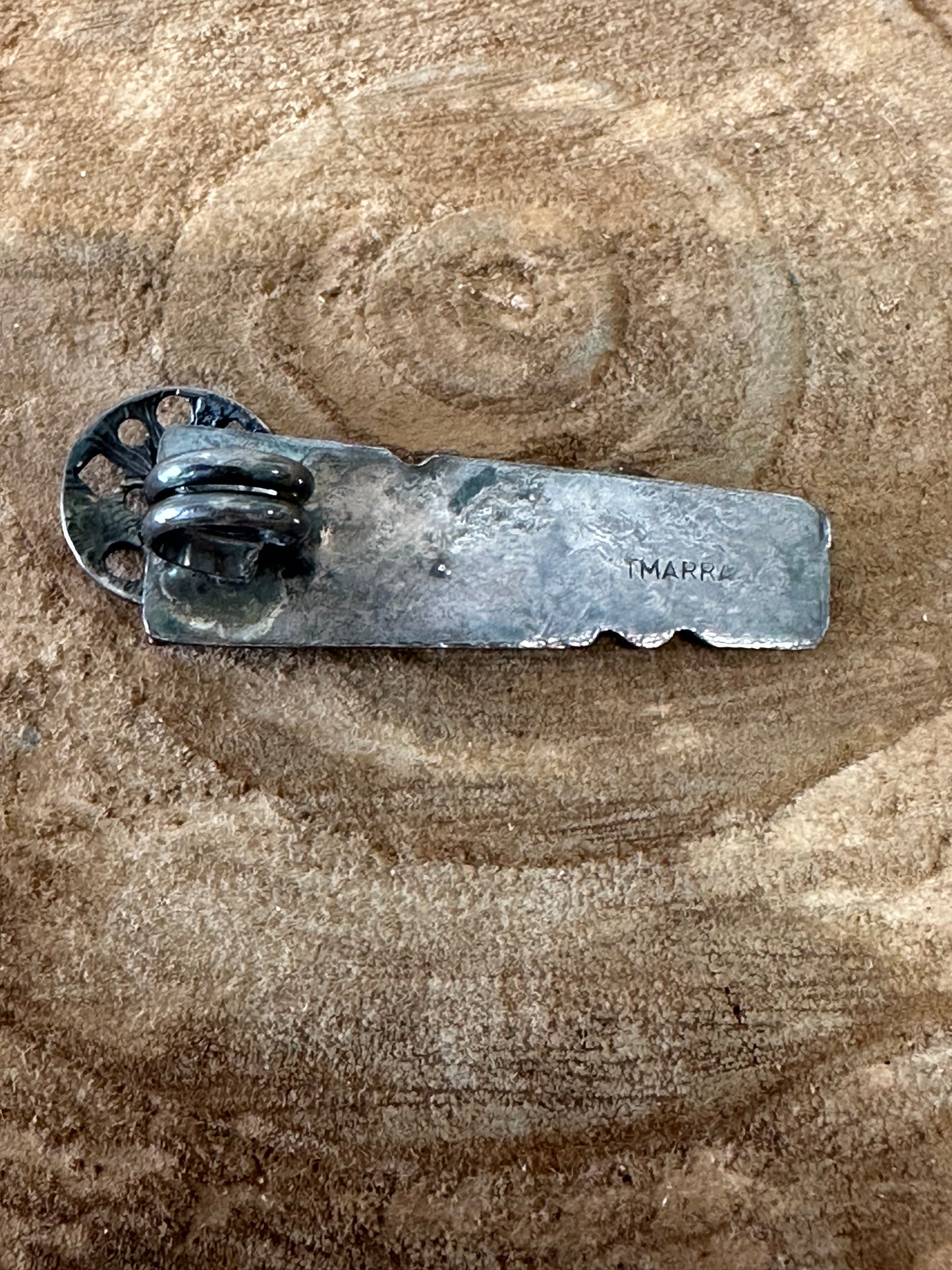 Abstract Signed Metal Pendant