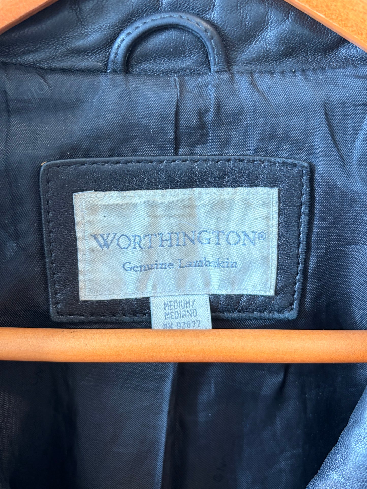 Black Lambskin Leather Jacket : M
