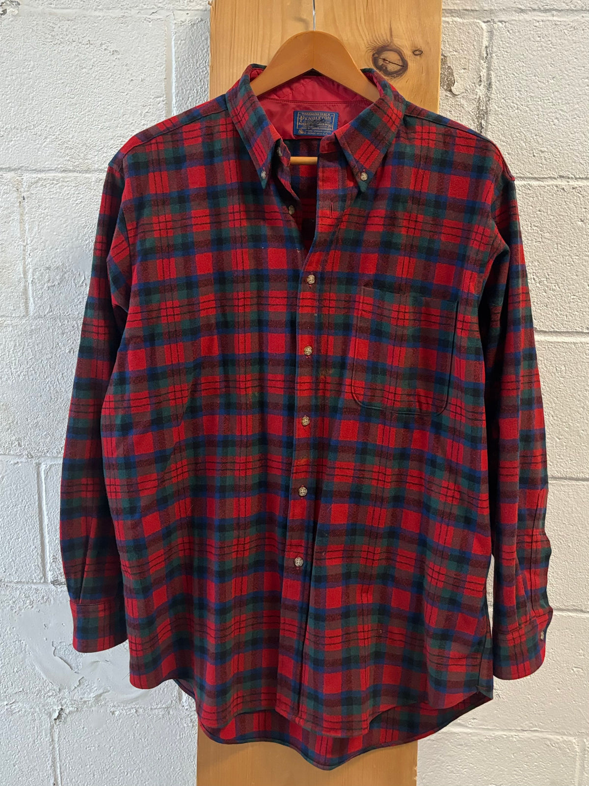 Vtg Plaid Pendleton Flannel : L