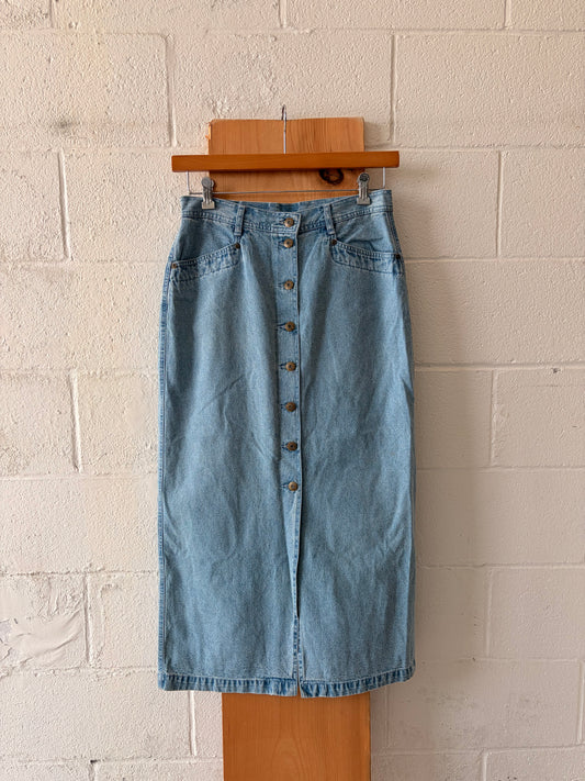 Button Down Denim Skirt : 10