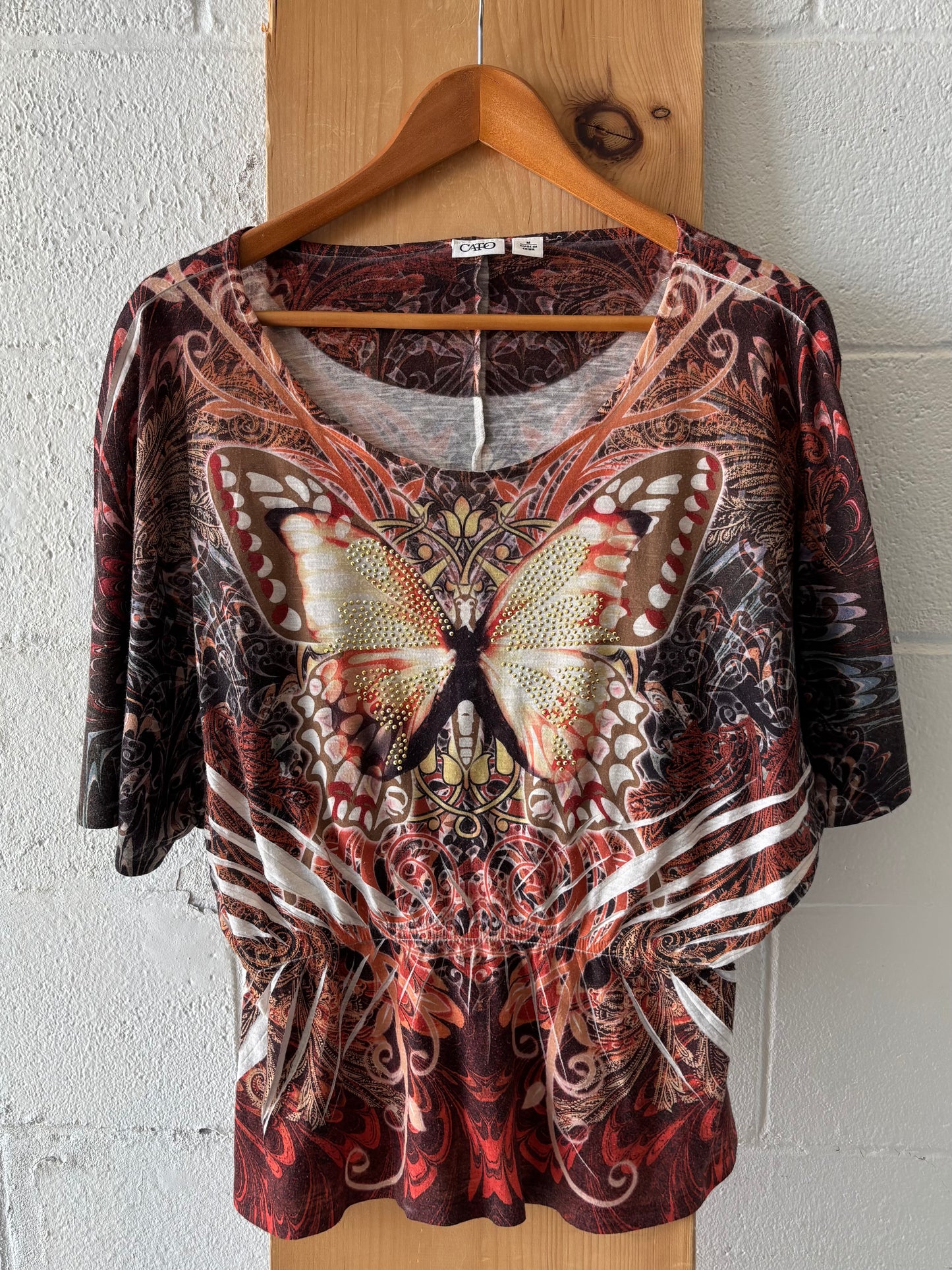 Butterfly Print Top : M