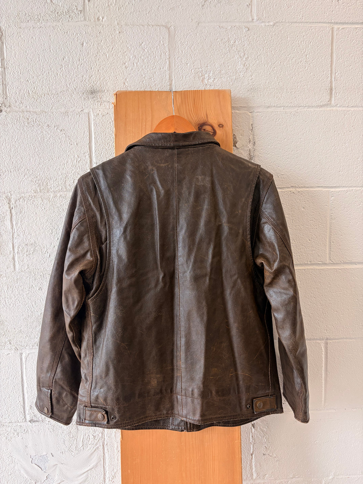 Y2K Gap Flannel Lined Leather Jacket : Youth XXL