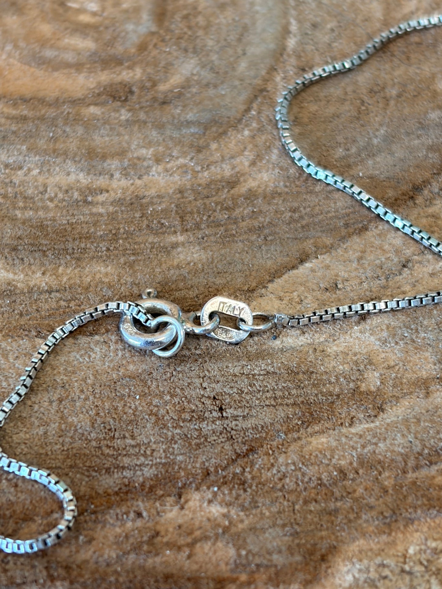925 Blue Beaded “Mom” Heart Necklace