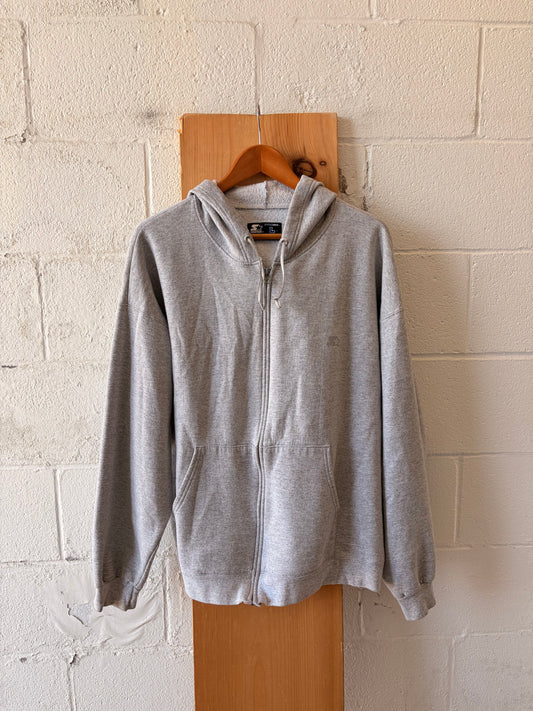 Classic Gray Starter Zip Up Hoodie : L