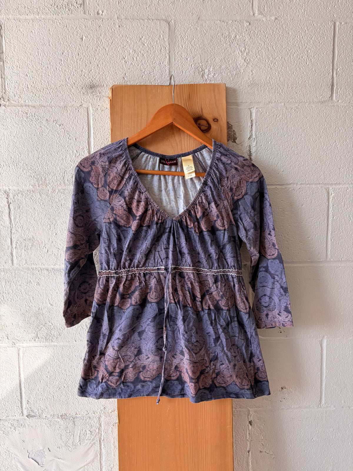 Patterned Purple Top : M
