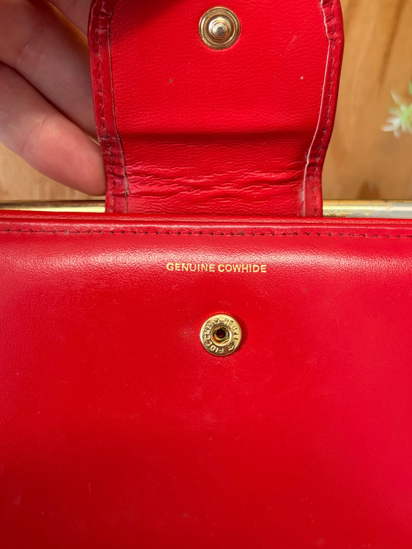 Red Leather Mundi Wallet