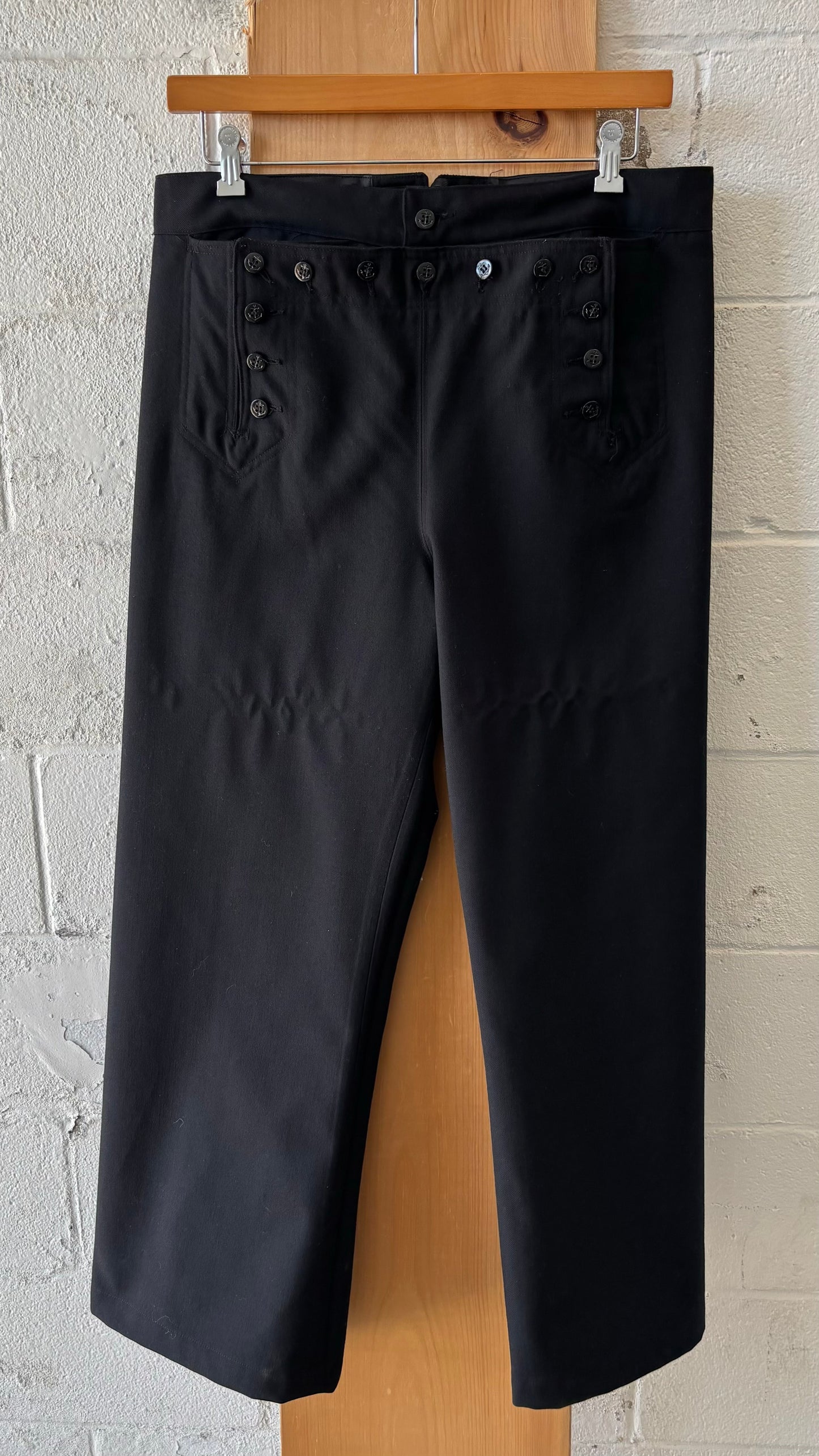 Vtg Navy Wool Sailor Trousers : 38” W