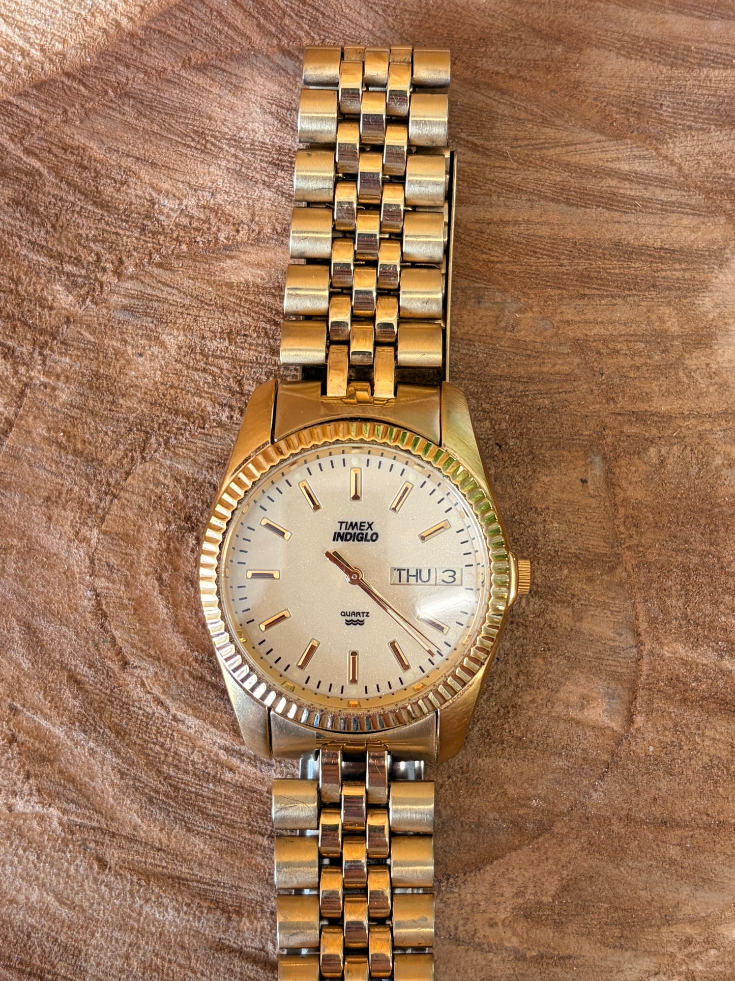 Vtg Timex Gold Tone Watch (Untested - As Is)
