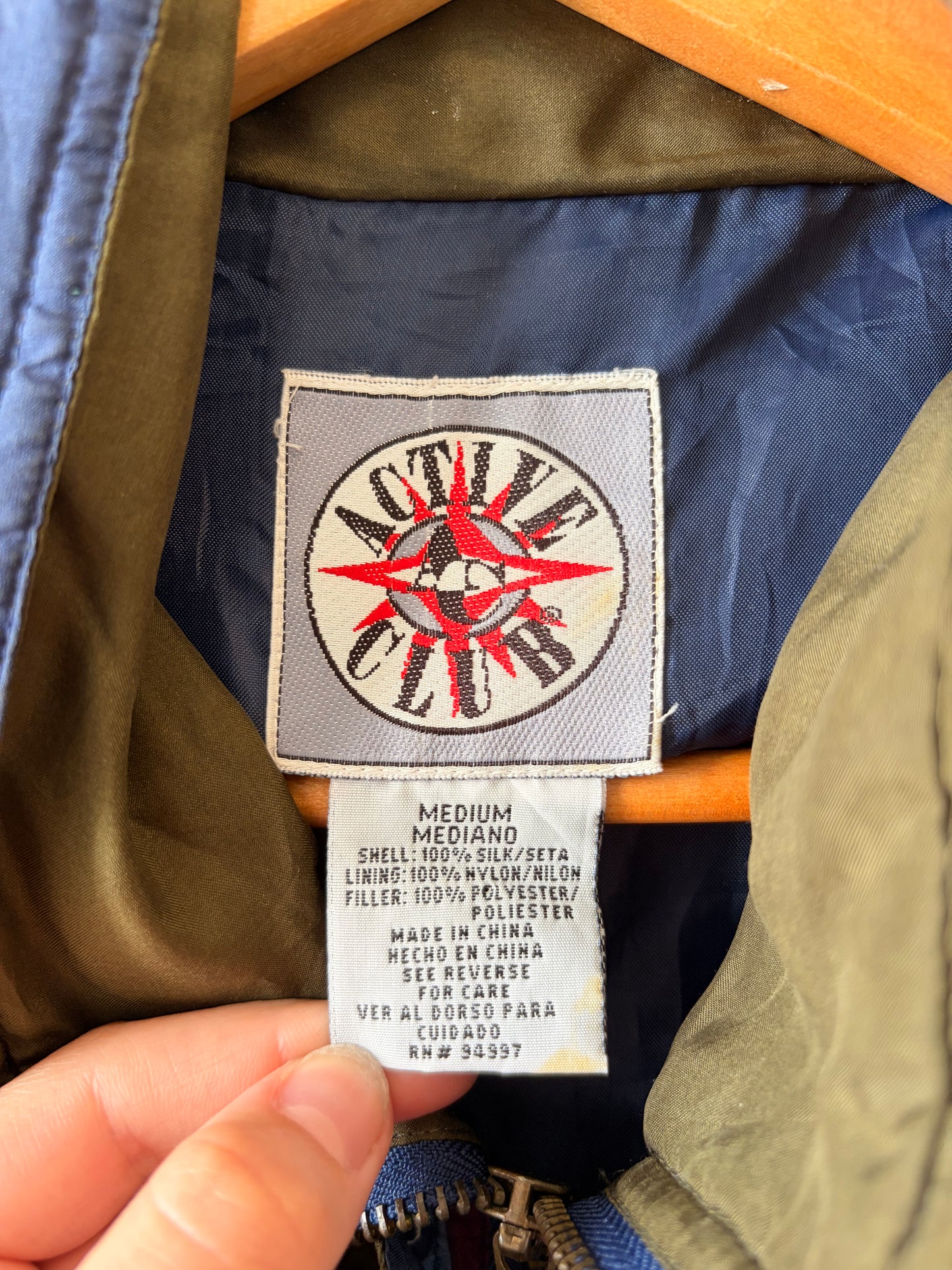 Vtg Patterned Silk Windbreaker : M